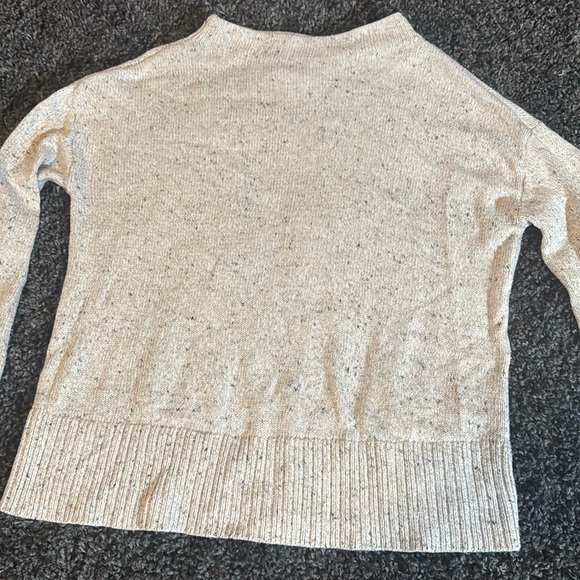 LOFT Sweaters - Tan with Black Flecks Bell Sleeve Sweater by Loft Size Medium
